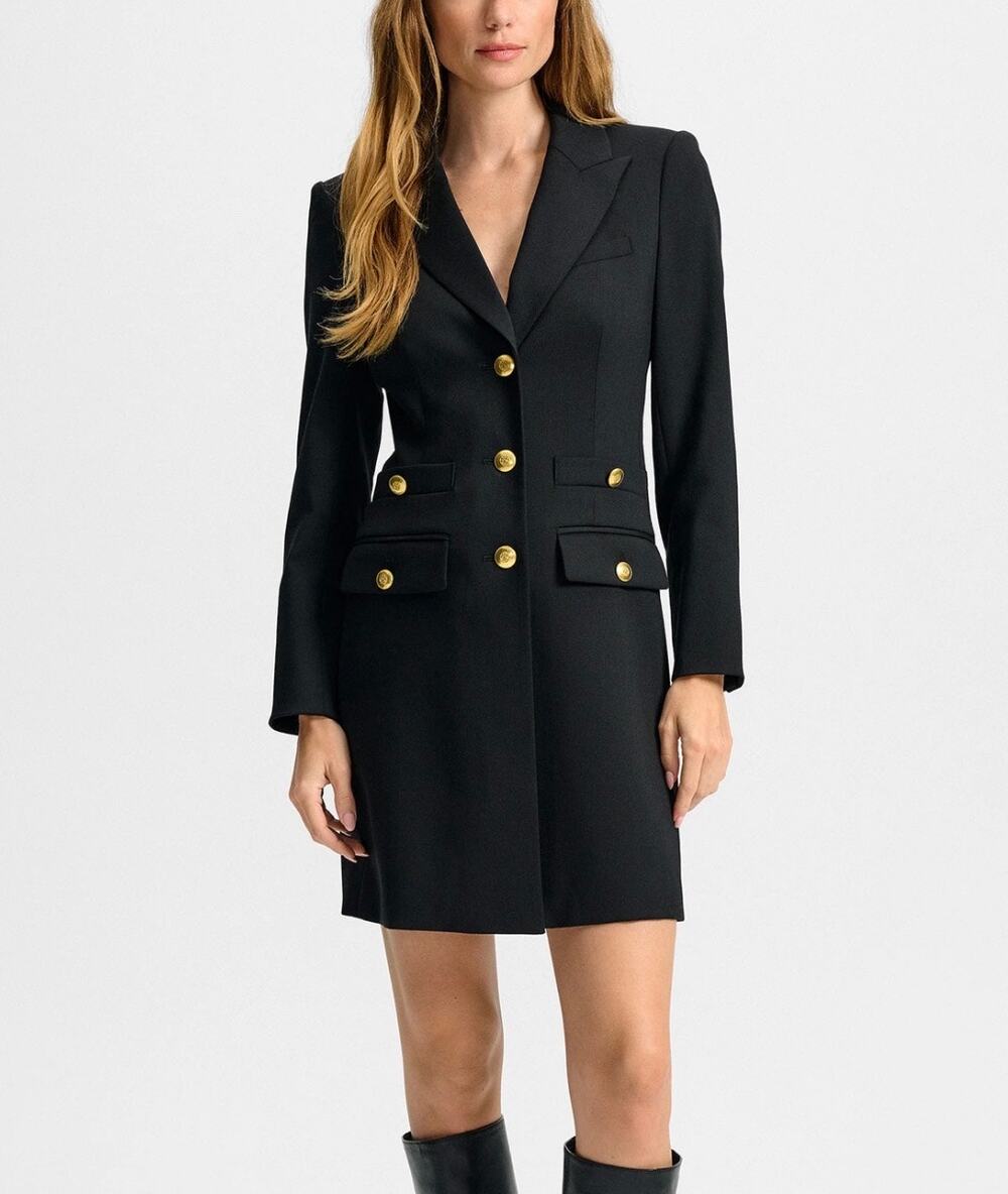 NEW Veronica Beard Walsh Blazer Mini Dress Black Stretch-Wool Dress size 0